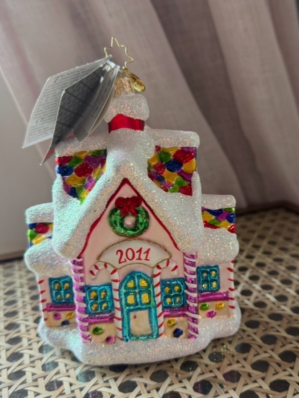 Radko 2011 Gingerbread House Danbury Mint Blown Glass Christmas Ornament 3012351